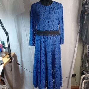 Haokeke blue lace long sleeve dress size XXL